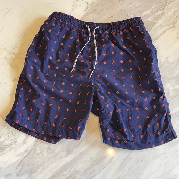 Crewcuts Other - J.Crew Crewcuts boys’ Swim Trunks - Navy w/ Orange Stars